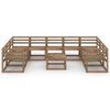 vidaXL Set Salotto da Giardino 10 pz Legno di Pino Impregnato Marrone