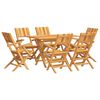 vidaXL Set da Pranzo da Giardino 7 pz in Legno Massello di Teak