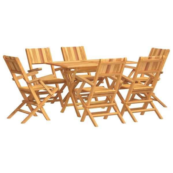 vidaXL Set da Pranzo da Giardino 7 pz in Legno Massello di Teak