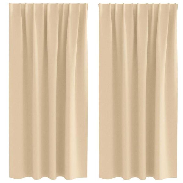 vidaXL Tende Blackout con Anelli 2 pcs Crema 175 x 140 cm Poliestere