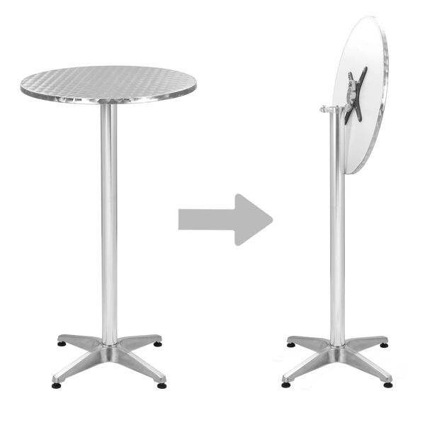 vidaXL Tavolo da Giardino Pieghevole 60x(70-110) cm in Alluminio