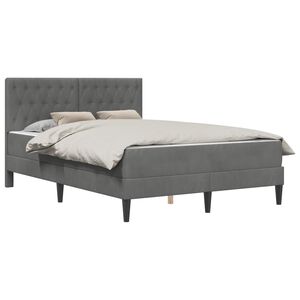 vidaXL Struttura letto con materasso Grigio scuro 120 x 190 cm Velluto