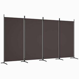 vidaXL Divisorio a 4 Pannelli Marrone 346x180 cm in Tessuto