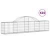 vidaXL Cesti Gabbioni ad Arco 10 pz 200x30x40/60 cm Ferro Zincato