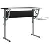 vidaXL Scrivania Nera e Grigia 110x53x(58-87) cm Multistrato e Acciaio
