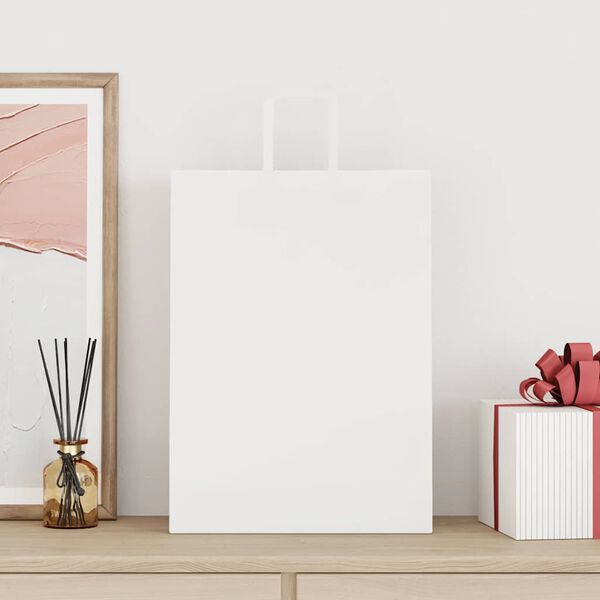 vidaXL Sacchetti di Carta 50 pz con Manici Bianchi 32x17x44 cm