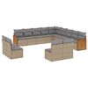 vidaXL Set Divano da Giardino 13 pz con Cuscini Beige in Polyrattan