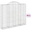 vidaXL Cesti Gabbioni ad Arco 11 pz 200x30x160/180 cm Ferro Zincato