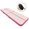 vidaXL Tappetino Ginnastica Gonfiabile con Pompa 700x100x15cm PVC Rosa