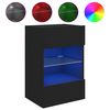 vidaXL Mobile TV a Parete con Luci LED Nero 40x30x60,5 cm