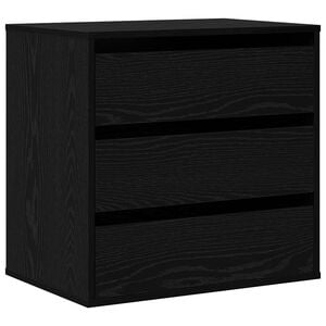 vidaXL Mobile con Cassetti 3-Cassetto Nero 61 x 41 x 58 cm