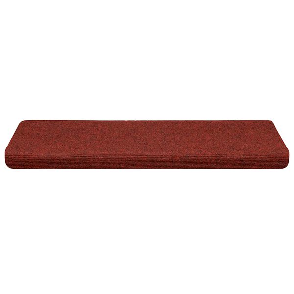 vidaXL Tappetini per scale autoadesivi 30 pz 65x21x4 cm Bordeaux Rosso Bordo rettangolare