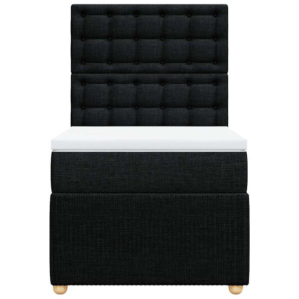 vidaXL Giroletto a Molle con Materasso Nero 90x200 cm in Tessuto