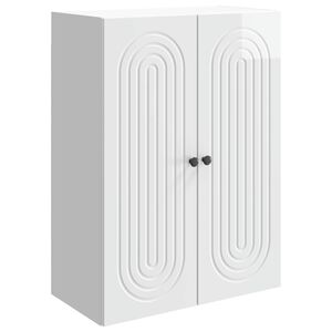 vidaXL Mobiletto a muro Bianco Lucido 66 x 34,5 x 90 cm