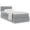 vidaXL Letto con contenitore e materasso Grigio chiaro 90 x 190 cm