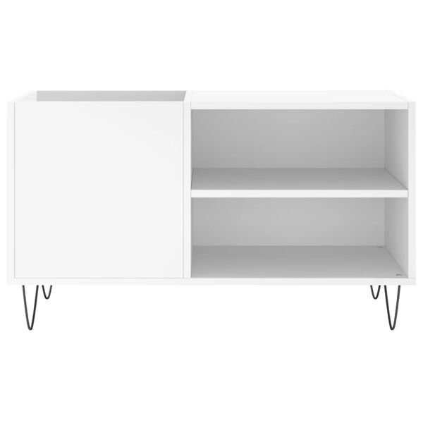 vidaXL Mobile Porta Dischi Bianco 85x38x48 cm in Legno Multistrato