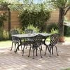 vidaXL Set da Pranzo per Giardino 5 pcs Nero Alluminio