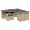 vidaXL Set Divano da Giardino 9 pz con Cuscini Beige in Polyrattan