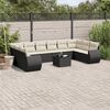 vidaXL Set Divani da Giardino 11 pz con Cuscini in Polyrattan Nero