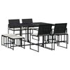 vidaXL Set da Pranzo da Giardino 9 pz con Cuscini Nero in Polyrattan