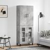 vidaXL Credenza Grigio Cemento 69,5x34x180 cm in Legno Multistrato