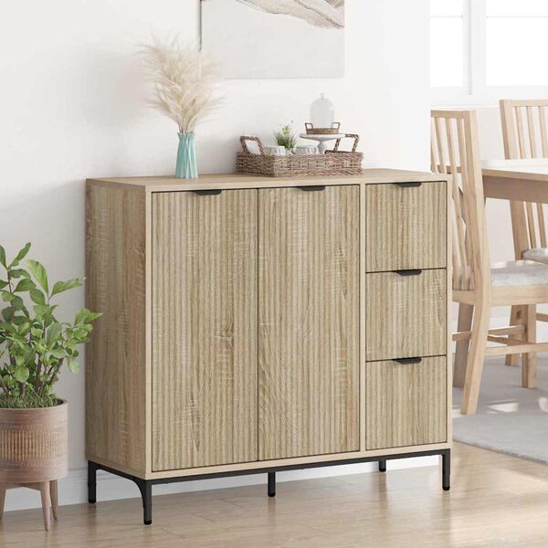 vidaXL Credenza rovere sonoma 89.5 x 33 x 82 cm Legno multistrato