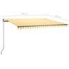 vidaXL Tenda Automatica Sensore Vento e LED 400x350 cm Gialla Bianca