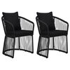 vidaXL Sedie da Giardino 2 pz con Cuscini in Rattan PVC Nere