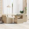 vidaXL Set Divano da Giardino 7 pcs Beige e Crema polyrattan