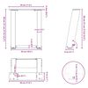 vidaXL Gambe per Tavolino da Caff&egrave; a Forma di U 2 pz Nere 30x(30-31) cm Acciaio