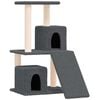 vidaXL Albero per Gatti con Tiragraffi in Sisal Grigio Scuro 82 cm