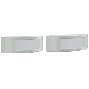 vidaXL Applique da Esterno 2 pz Argento in Acciaio Inossidabile