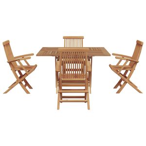 vidaXL Set da Pranzo per Giardino Marrone Legno Teak Massello