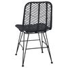 vidaXL Sedia da pranzo 2 pcs Nero 44 x 47 x 85 cm Rattan e Ferro