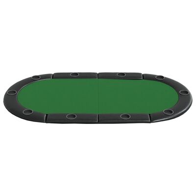 vidaXL Piano Tavolo da Poker Pieghevole 10 Giocatori Verde 208x106x3cm