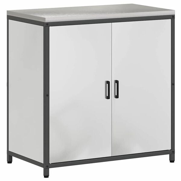vidaXL Stoccaggio in cucina con porta Argento 60 x 50 x 92 cm Acciaio