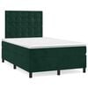 vidaXL Giroletto a Molle con Materasso Verde Scuro 120x200 cm Velluto