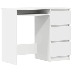 vidaXL Scrivania Bianca 90x45x76 cm in Legno Multistrato