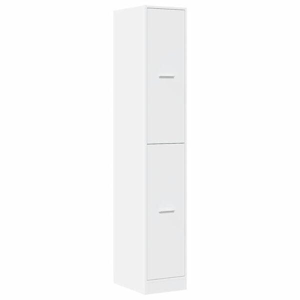 vidaXL Mobiletto da Farmacia Bianco 30x41x174,5 cm Legno Agglomerato
