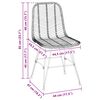vidaXL Sedia da pranzo 2 pcs Nero 44 x 47 x 85 cm Rattan e Ferro