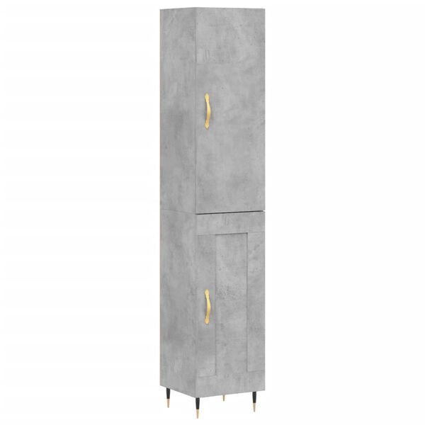 vidaXL Credenza Grigio Cemento 34,5x34x180 cm in Legno Multistrato