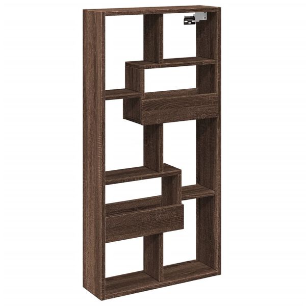 vidaXL Mobile a Parete Rovere Marrone 50x15x100 cm in Truciolato