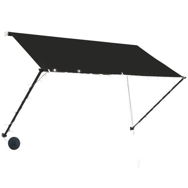vidaXL Tenda da Sole Retrattile con LED 250x150 cm Antracite