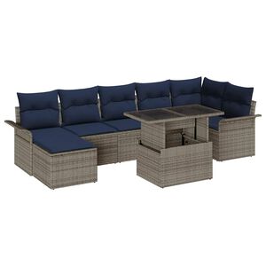 vidaXL Set Divano da Giardino 8 pz Grigio