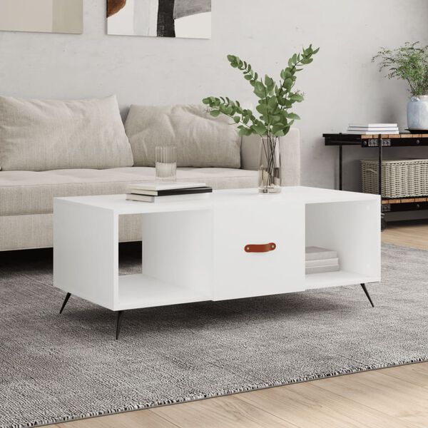 vidaXL Tavolino da Salotto Bianco 102x50x40 cm in Legno Multistrato