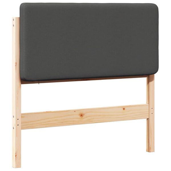 vidaXL Testiera imbottita Marrone e grigio scuro 80 cm Pino massello