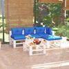 vidaXL Set Salotto Giardino su Pallet Cuscini 5 pz in Legno di Pino