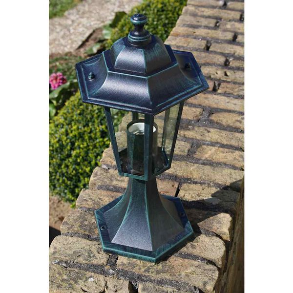 vidaXL Lampioni da Giardino 2 pz Verde Scuro/Nero in Alluminio
