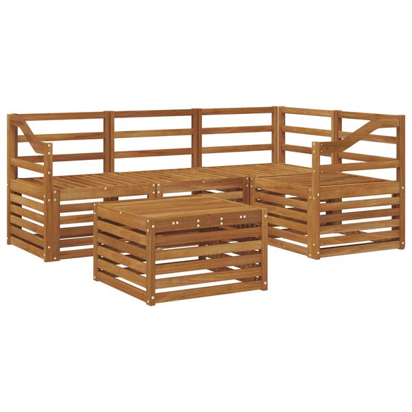vidaXL Set di divani da esterno 5 pcs Naturale