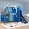 vidaXL Struttura del letto loft per bambini Nero e Blu 79,5 x 200 cm